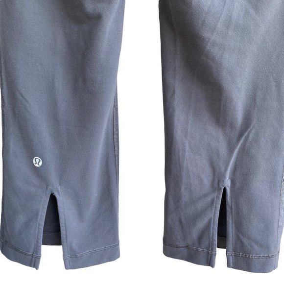 LULULEMON Womens Capri Legging Size 6 White Grey Striped Waistband - Picture 4 of 9